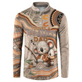 Personalised Australia Father's Day Button Sweatshirt Koality Dad Fishing Aboriginal Dot Art
