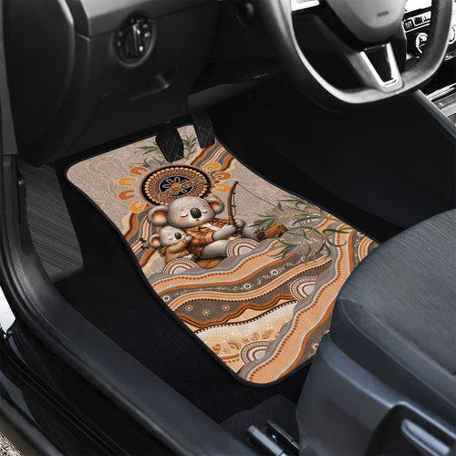 Personalised Australia Father's Day Car Mats Koality Dad Fishing Aboriginal Dot Art