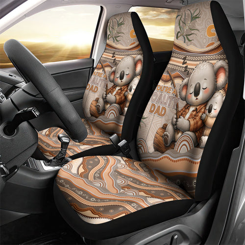 Australia Father's Day Car Seat Cover Koality Dad Fishing Aboriginal Dot Art