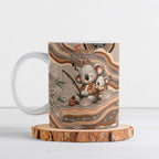 Personalised Australia Father's Day Ceramic Mug Koality Dad Fishing Aboriginal Dot Art