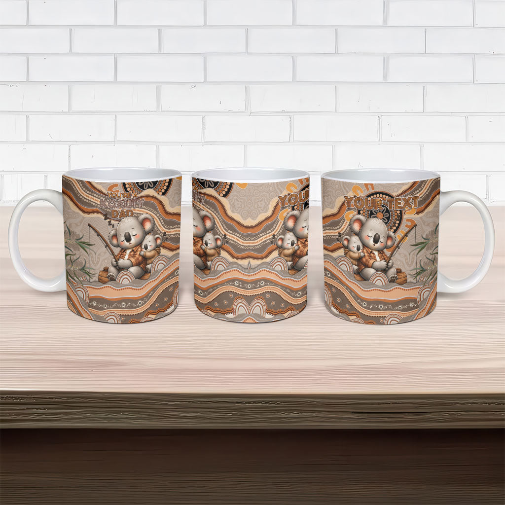 Personalised Australia Father's Day Ceramic Mug Koality Dad Fishing Aboriginal Dot Art