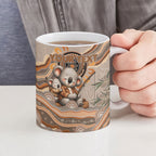 Personalised Australia Father's Day Ceramic Mug Koality Dad Fishing Aboriginal Dot Art