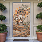 Personalised Australia Father's Day Door Cover Koality Dad Fishing Aboriginal Dot Art