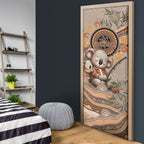 Personalised Australia Father's Day Door Cover Koality Dad Fishing Aboriginal Dot Art