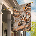 Australia Father's Day Garden Flag Koality Dad Fishing Aboriginal Dot Art