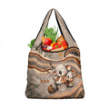 Australia Father's Day Grocery Bag Koality Dad Fishing Aboriginal Dot Art