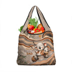 Australia Father's Day Grocery Bag Koality Dad Fishing Aboriginal Dot Art