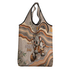 Australia Father's Day Grocery Bag Koality Dad Fishing Aboriginal Dot Art