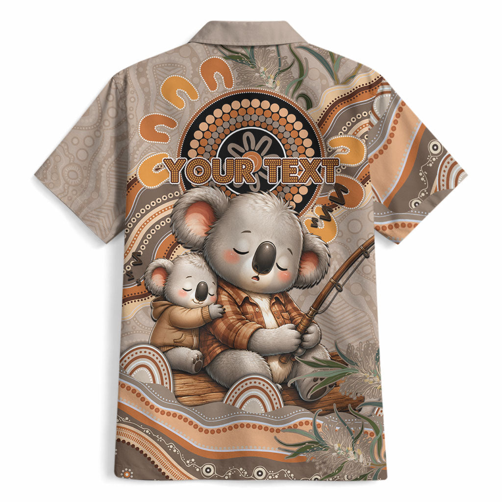 Personalised Australia Father's Day Hawaiian Shirt Koality Dad Fishing Aboriginal Dot Art