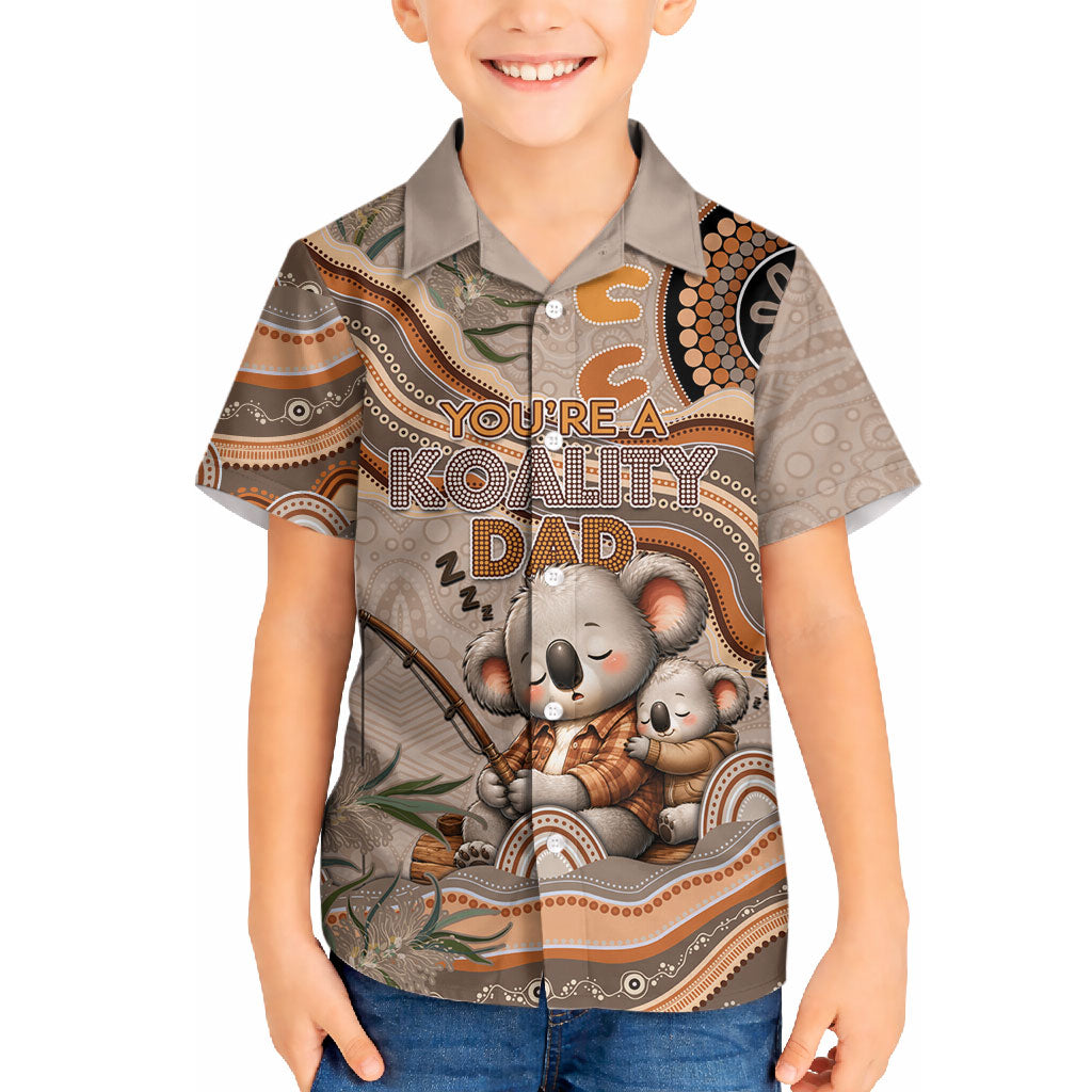 Personalised Australia Father's Day Hawaiian Shirt Koality Dad Fishing Aboriginal Dot Art