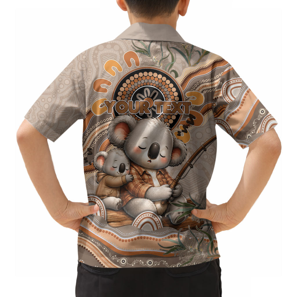 Personalised Australia Father's Day Hawaiian Shirt Koality Dad Fishing Aboriginal Dot Art