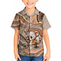 Personalised Australia Father's Day Kid Hawaiian Shirt Koality Dad Fishing Aboriginal Dot Art