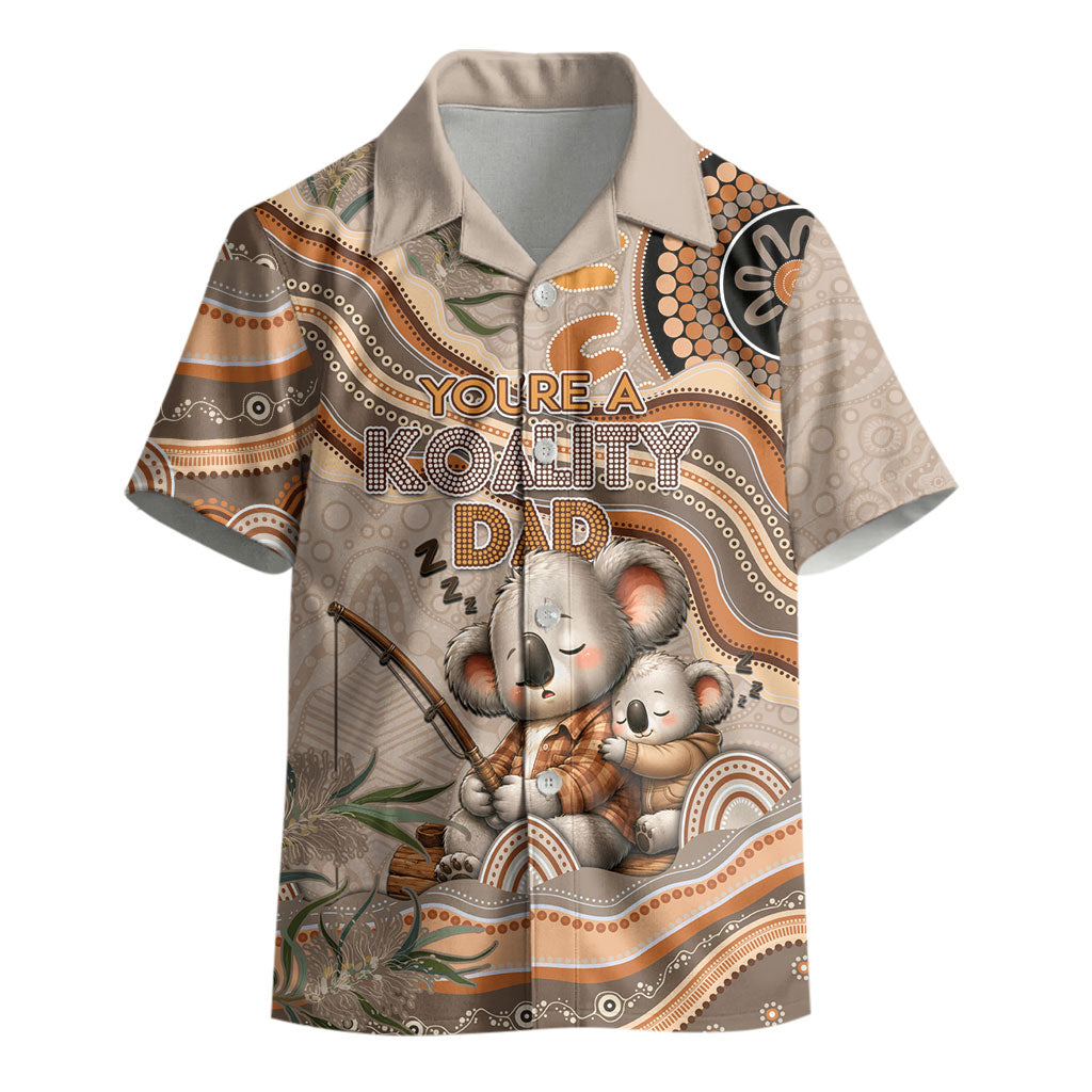 Personalised Australia Father's Day Kid Hawaiian Shirt Koality Dad Fishing Aboriginal Dot Art