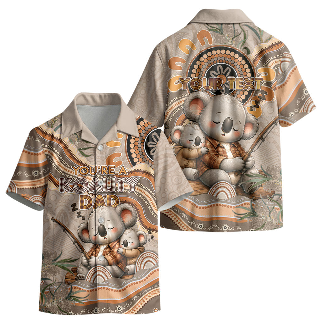 Personalised Australia Father's Day Kid Hawaiian Shirt Koality Dad Fishing Aboriginal Dot Art