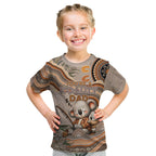 Personalised Australia Father's Day Kid T Shirt Koality Dad Fishing Aboriginal Dot Art