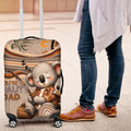 Australia Father's Day Luggage Cover Koality Dad Fishing Aboriginal Dot Art