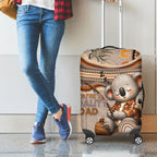 Australia Father's Day Luggage Cover Koality Dad Fishing Aboriginal Dot Art