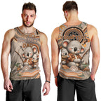 Personalised Australia Father's Day Men Tank Top Koality Dad Fishing Aboriginal Dot Art