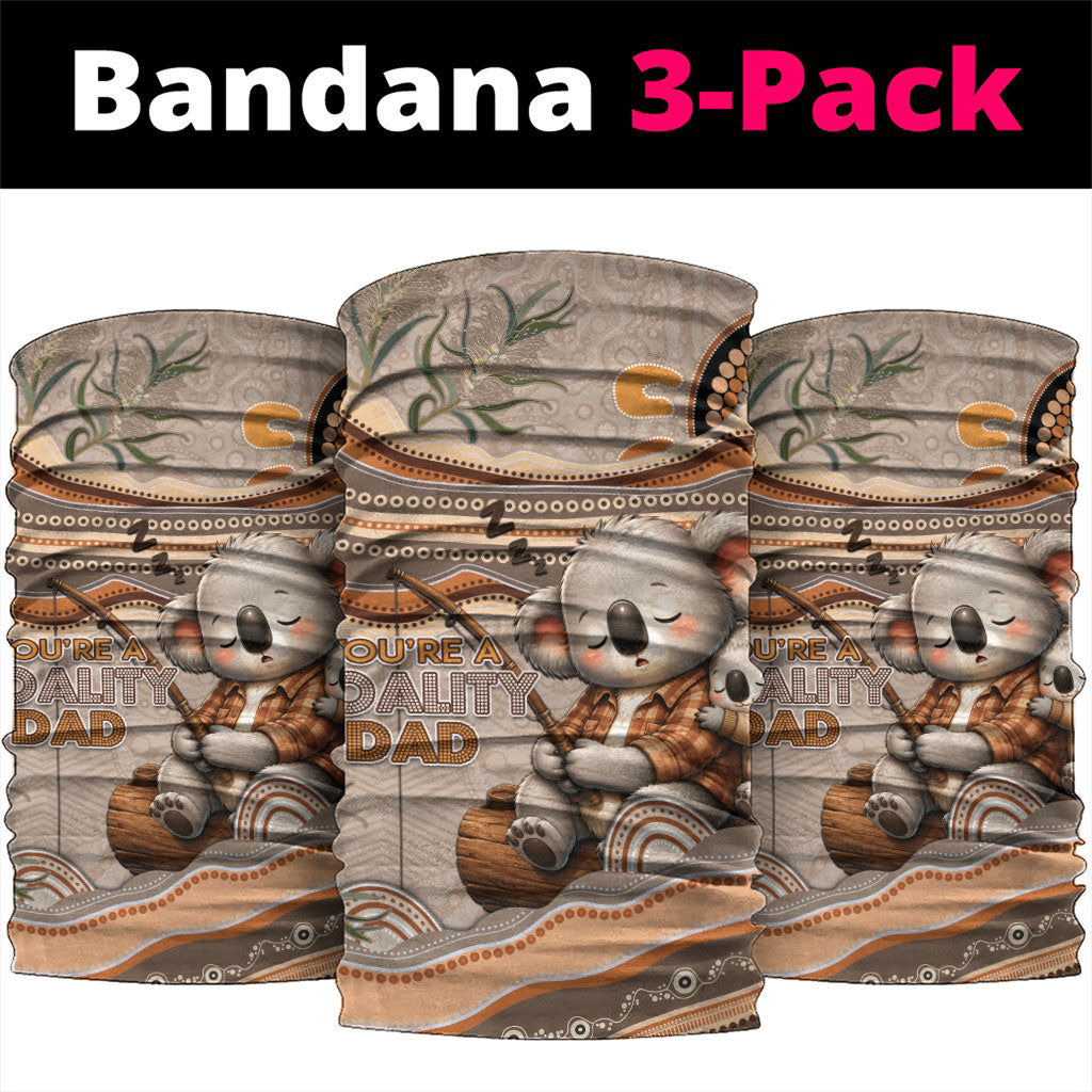 Australia Father's Day Neck Gaiter Koality Dad Fishing Aboriginal Dot Art