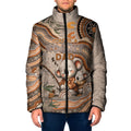 Personalised Australia Father's Day Padded Jacket Koality Dad Fishing Aboriginal Dot Art