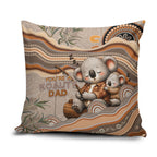 Australia Father's Day Pillow Cover Koality Dad Fishing Aboriginal Dot Art