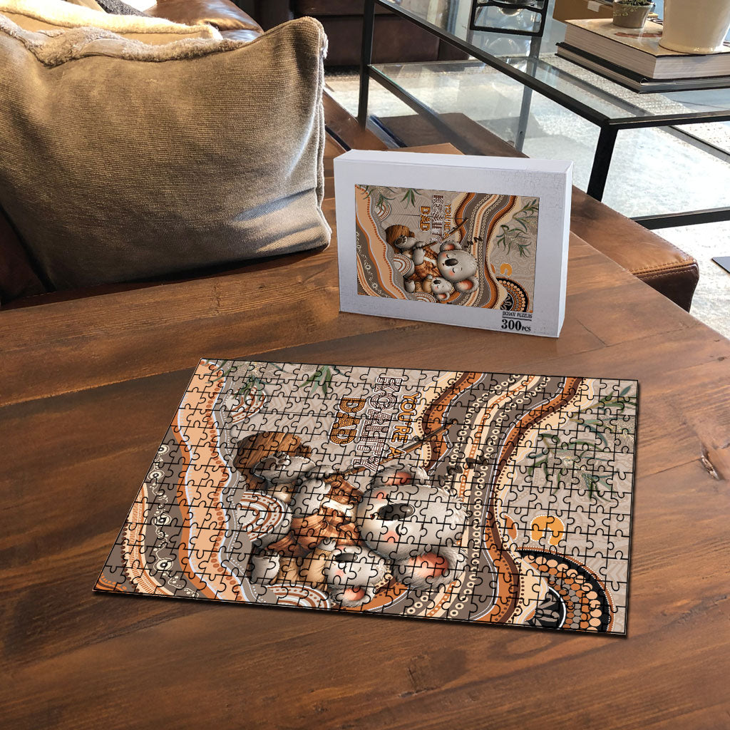 Australia Father's Day Puzzle Koality Dad Fishing Aboriginal Dot Art