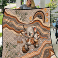Australia Father's Day Quilt Koality Dad Fishing Aboriginal Dot Art