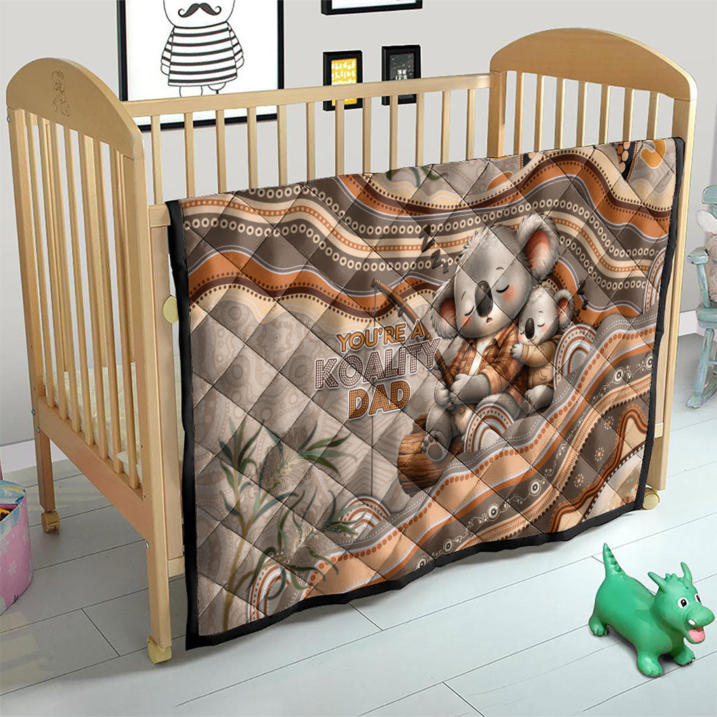 Australia Father's Day Quilt Koality Dad Fishing Aboriginal Dot Art