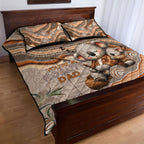 Australia Father's Day Quilt Bed Set Koality Dad Fishing Aboriginal Dot Art