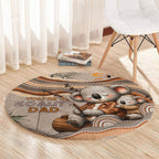 Australia Father's Day Round Carpet Koality Dad Fishing Aboriginal Dot Art