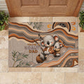 Australia Father's Day Rubber Doormat Koality Dad Fishing Aboriginal Dot Art