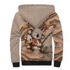 Personalised Australia Father's Day Sherpa Hoodie Koality Dad Fishing Aboriginal Dot Art
