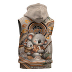 Personalised Australia Father's Day Sleeveless Hoodie Koality Dad Fishing Aboriginal Dot Art