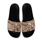 Australia Father's Day Slide Sandals Koality Dad Fishing Aboriginal Dot Art