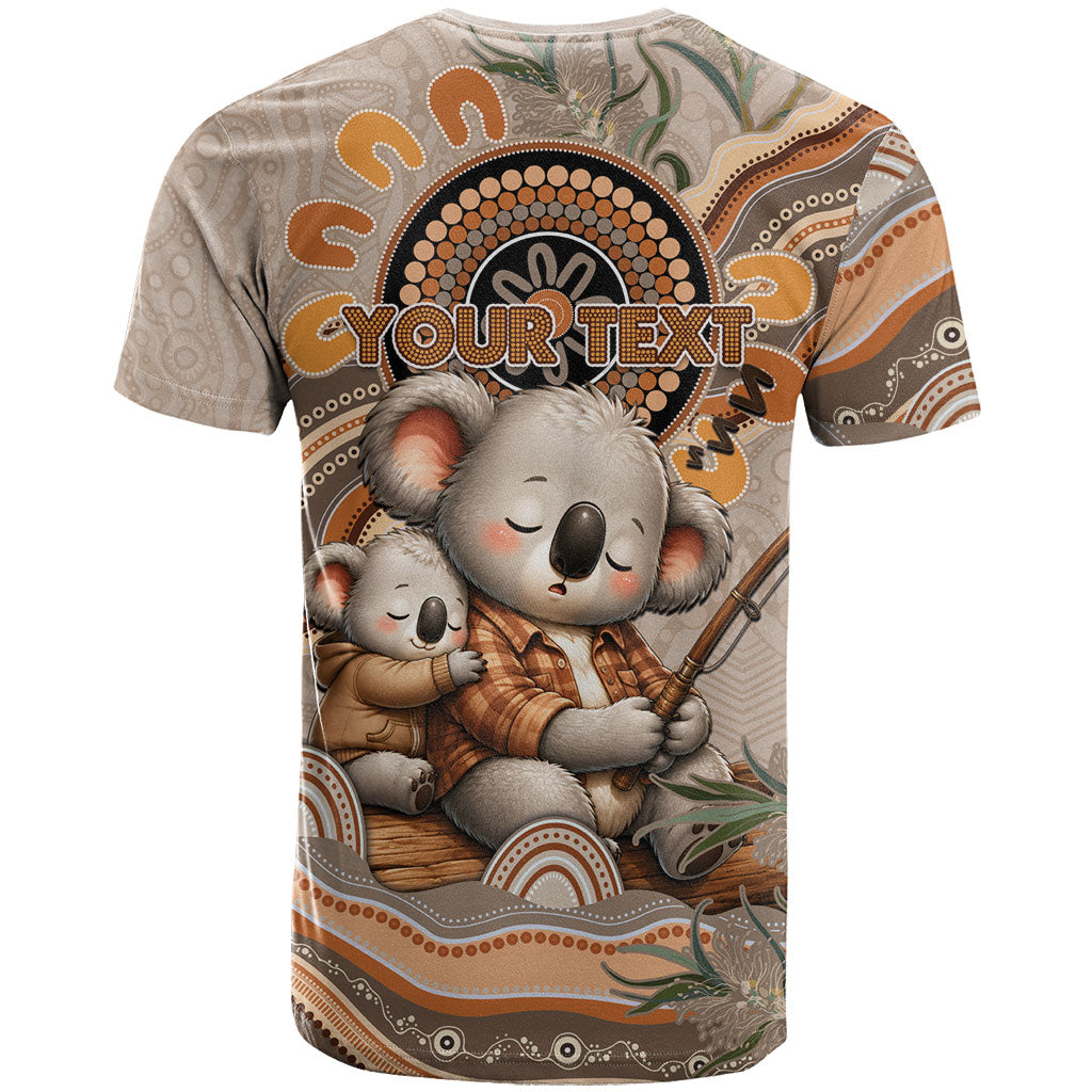 Personalised Australia Father's Day T Shirt Koality Dad Fishing Aboriginal Dot Art