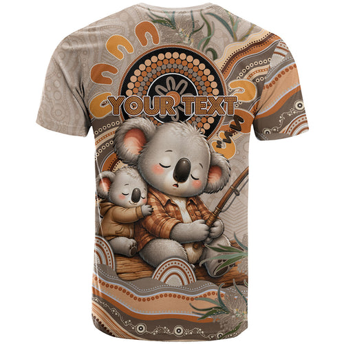 Personalised Australia Father's Day T Shirt Koality Dad Fishing Aboriginal Dot Art