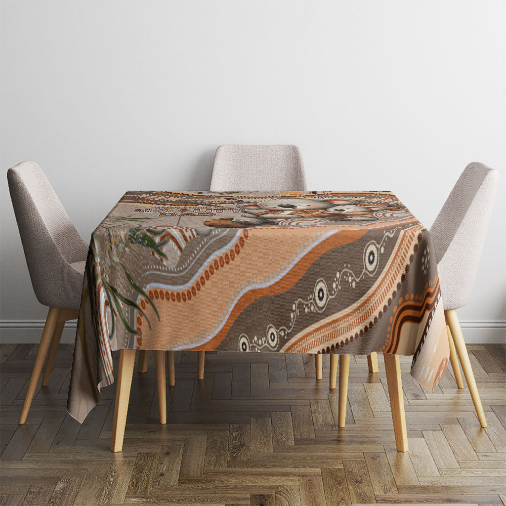 Australia Father's Day Tablecloth Koality Dad Fishing Aboriginal Dot Art