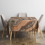 Australia Father's Day Tablecloth Koality Dad Fishing Aboriginal Dot Art