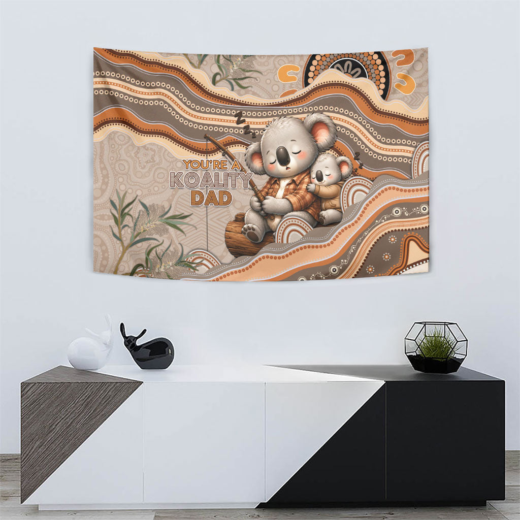 Australia Father's Day Tapestry Koality Dad Fishing Aboriginal Dot Art