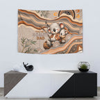 Australia Father's Day Tapestry Koality Dad Fishing Aboriginal Dot Art