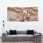 Australia Father's Day Tapestry Koality Dad Fishing Aboriginal Dot Art