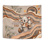Australia Father's Day Tapestry Koality Dad Fishing Aboriginal Dot Art