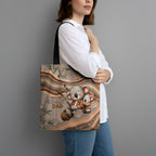 Australia Father's Day Tote Bag Koality Dad Fishing Aboriginal Dot Art