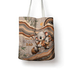 Australia Father's Day Tote Bag Koality Dad Fishing Aboriginal Dot Art