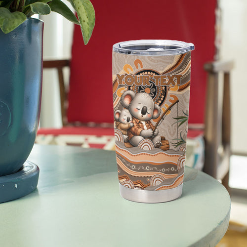 Personalised Australia Father's Day Tumbler Cup Koality Dad Fishing Aboriginal Dot Art