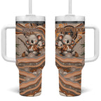 Personalised Australia Father's Day Tumbler With Handle Koality Dad Fishing Aboriginal Dot Art