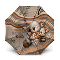 Australia Father's Day Umbrella Koality Dad Fishing Aboriginal Dot Art