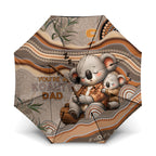 Australia Father's Day Umbrella Koality Dad Fishing Aboriginal Dot Art