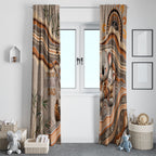 Australia Father's Day Window Curtain Koality Dad Fishing Aboriginal Dot Art