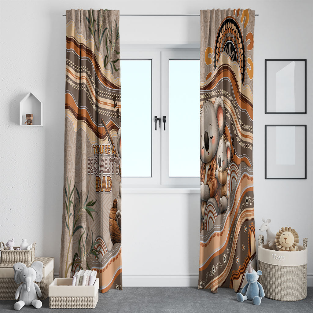 Australia Father's Day Window Curtain Koality Dad Fishing Aboriginal Dot Art